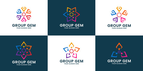 diamond group inspiration logo for team work and family
