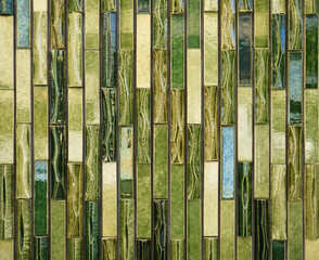 Obraz premium Luxury retro tile wall background. Classic glossy glazed mosaic tile texture backdrop.