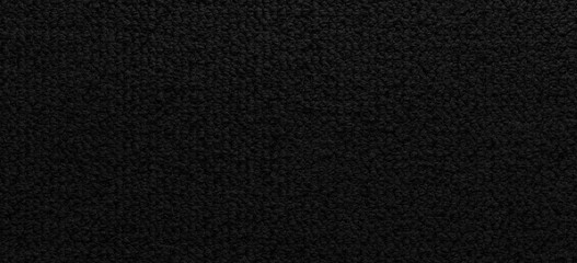 Panorama of New black carpet fabric texture and background seamless