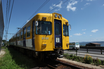 Obraz premium 島根県出雲市松江市の一畑電車