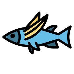 flyingfish line icon