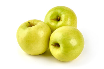 Green apples, isolated on white background.
