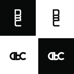 dbc initial letter monogram logo design set