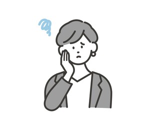 困る女性社員 イメージイラスト 素材