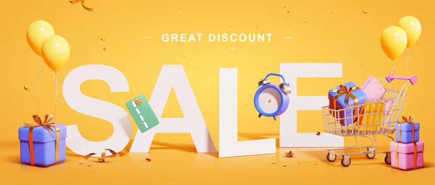 3d great discount sale banner