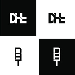 dht initial letter monogram logo design set