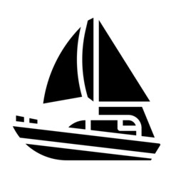 sailboat glyph icon