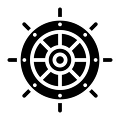 Obraz premium shipwheel glyph icon