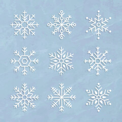 Fototapeta na wymiar Christmas snowflakes set social ads template vector