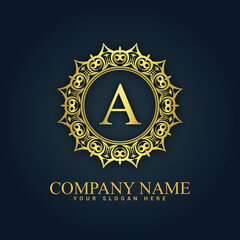 Vintage and luxury logo template Premium Vector,Royalty