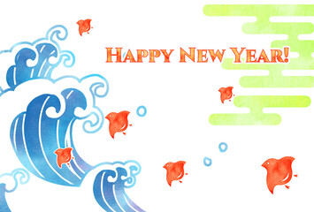 和風年賀状、新年の挨拶状