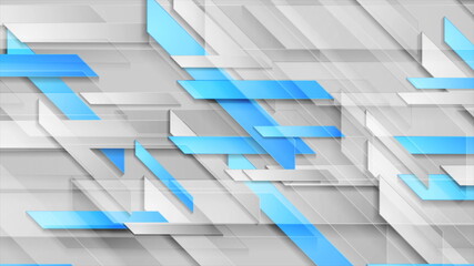 Bright shiny blue technology geometric abstract background
