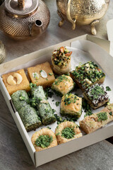 Fresh homemade Baklava middle eastern sweet dessert food pastry cakes