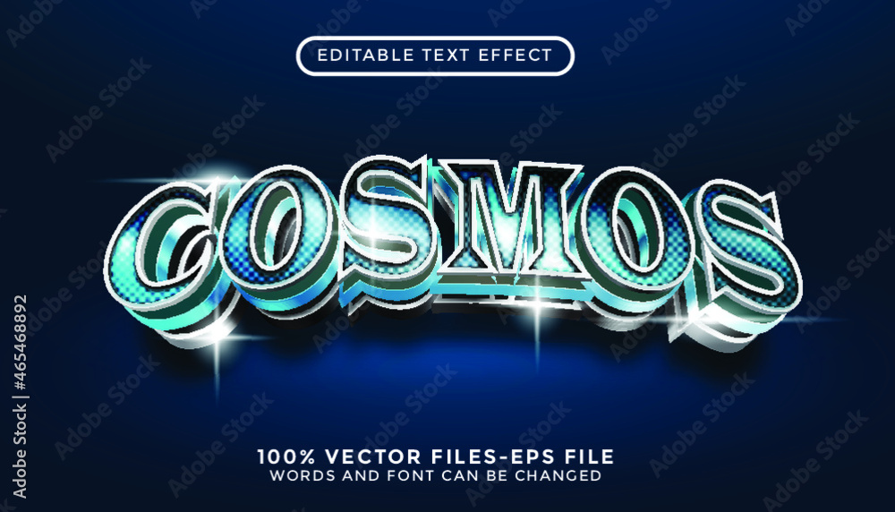 Poster cosmos text. editable text effect premium vectors