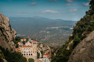 Fototapeta na wymiar view of the monastery at the hill
