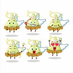 Slice of key lime pie cartoon designs as a cute angel character