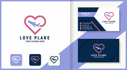 love plane logo design and business card