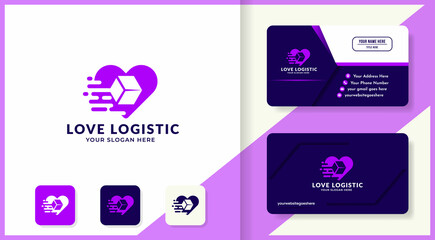 love and negative box logo and business card design