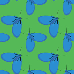Illustration on a square background - stylized moths - graphics. Summer, insects, unbearable ease of life