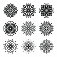 Collections Circular pattern in the form of a mandala for Henna, Mehndi, tattoos, decorations. Decorative decoration in ethnic oriental style. Coloring book page.