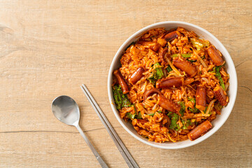 Stir-fried squid or octopus with Korean spicy sauce rice bowl