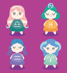 cartoon kawaii characters of zodiac
