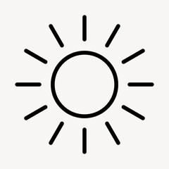 Sun icon vector for business in simple line