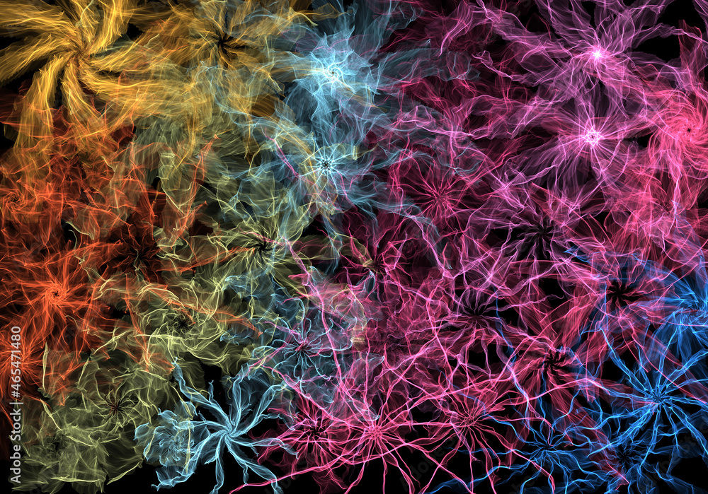 Poster abstract 3d rendering fractal cover photo design in size for background