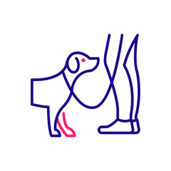 Dog Training Vector 2 colours Icon Design illustration. Veterinary Symbol on White background EPS 10 File