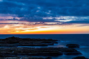 洗濯岩の夕景