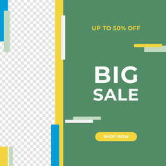 Fototapeta premium Mega big sale banner template in bright colors. vector design template. Vector illustration Sale banner template design, Big sale special. Super Sale, end of season special offer banner.