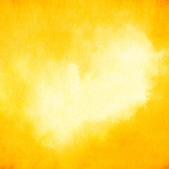 Yellow-orange watercolor. Hand drawn. Light spot. Artistic abstract background with copy space for design. Autumn, Thanksgiving day concept. Web banner.