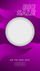 Sale banner template design. Vector illustration.