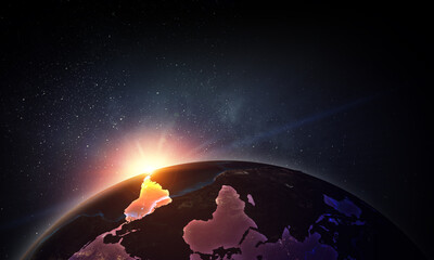Global technologies concept. Elements of the image furnished by NASA