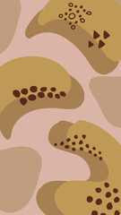 Minimalist abstract nature art shapes collection. Pastel color doodle bundle for fashion design, summer season or natural concept. Modern hand drawn plant leaf and tropical shape decoration set.