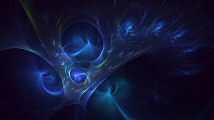 3D rendering abstract multicolor fractal light background