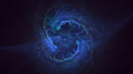 Naklejka premium 3D rendering abstract colorful fractal light background