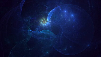 3D rendering abstract multicolor fractal light background