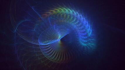 3D rendering abstract multicolor fractal light background