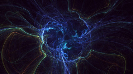 3D rendering abstract round light background