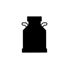 milk tank icon in solid black flat shape glyph icon, isolated on white background 