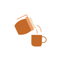 Cappuccino coffee, latte, icon in color icon, isolated on white background 