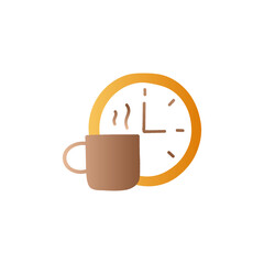 coffee time icon in gradient color, isolated on white 