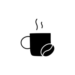 hot cin solid black flat shape glyph icon, isolated on white background 