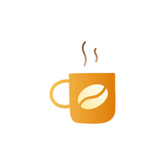 hot coffee cup icon in gradient color, isolated on white 