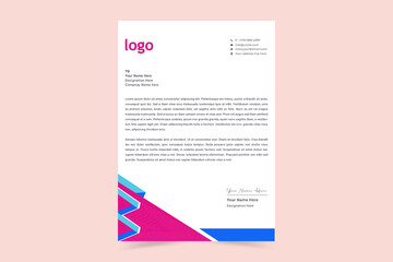 Clean Modern Letterhead Template. Simple creative Letter Head Template with standard sizes. corporate identity letterhead. Vector Illustration