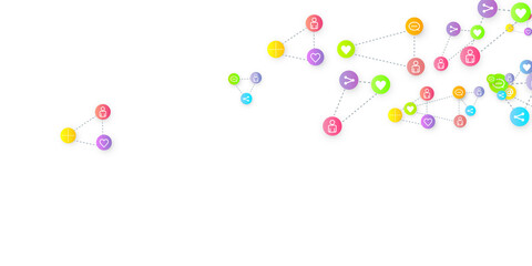 Social media marketing icons internet tags target