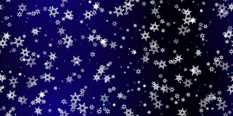 Falling Snowflakes seamless pattern flying snow