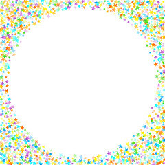 Rainbow Festive Confetti. Carnival Star Falling.