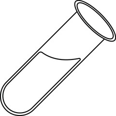 test tube vector icon in outlines